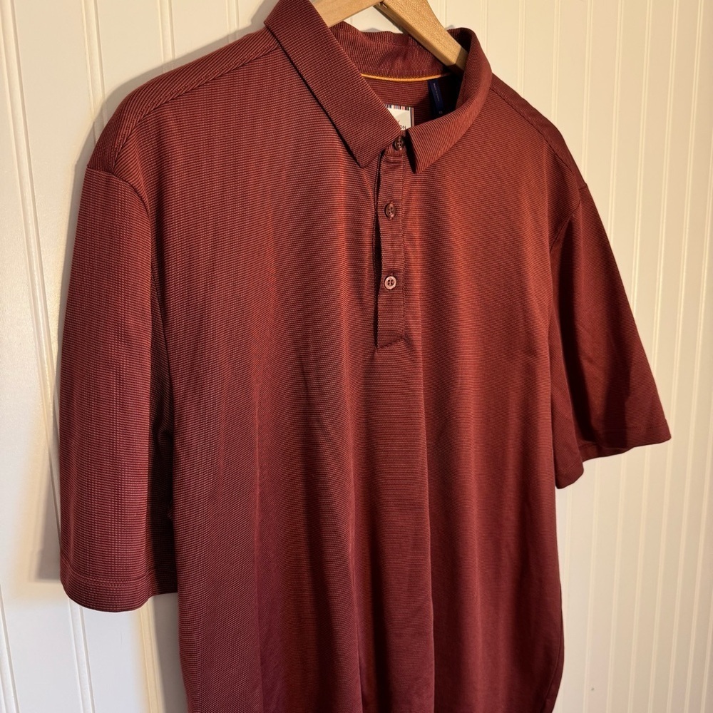 Modern Ambition Men’s Red 1/4 Button Up Polo Short Sleeve Shirt Size XXL - Picture 2 of 9